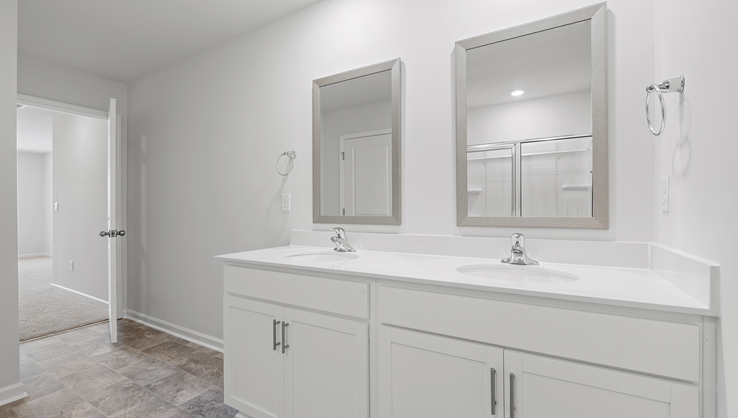 Bathroom with double vanity.