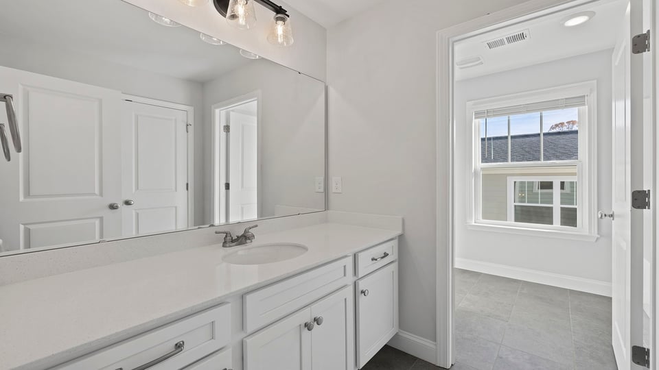 Bathroom with vanity.