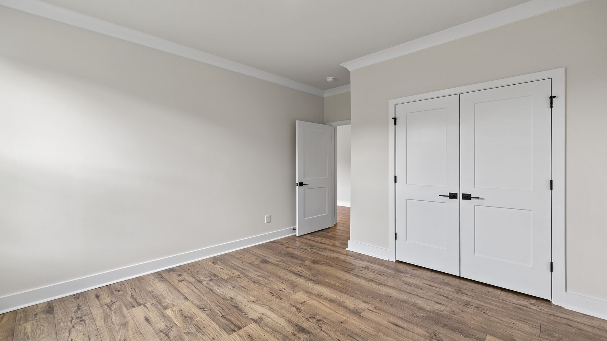 Bedroom with windows.