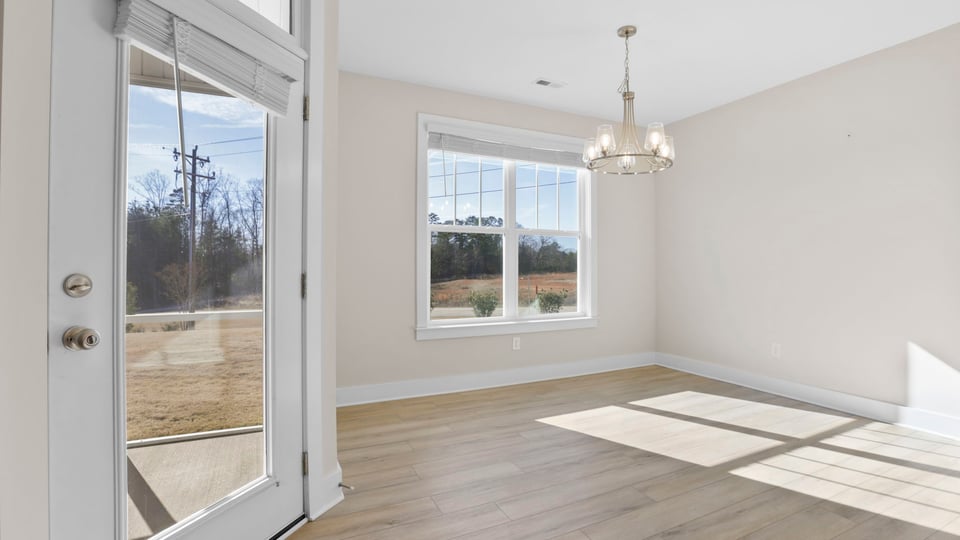 Family room with windows.