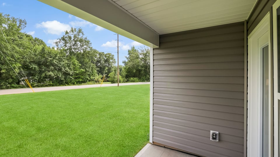 Covered porch of home.