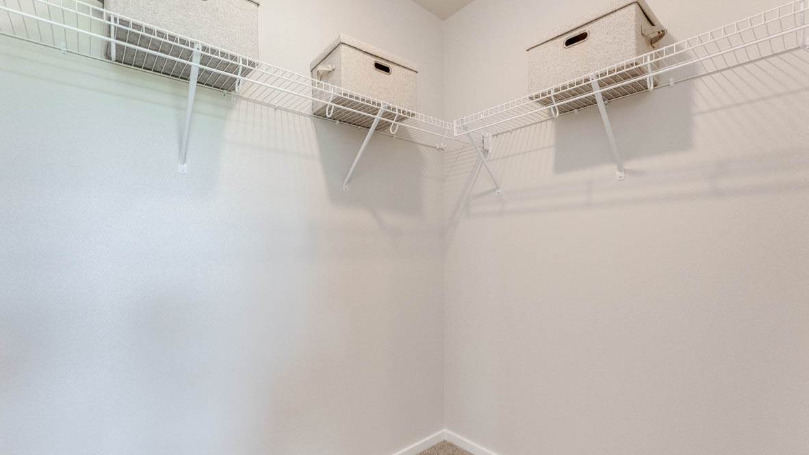 Terrace at Pleasant Valley walk in closet with carpet, and white wire shelving