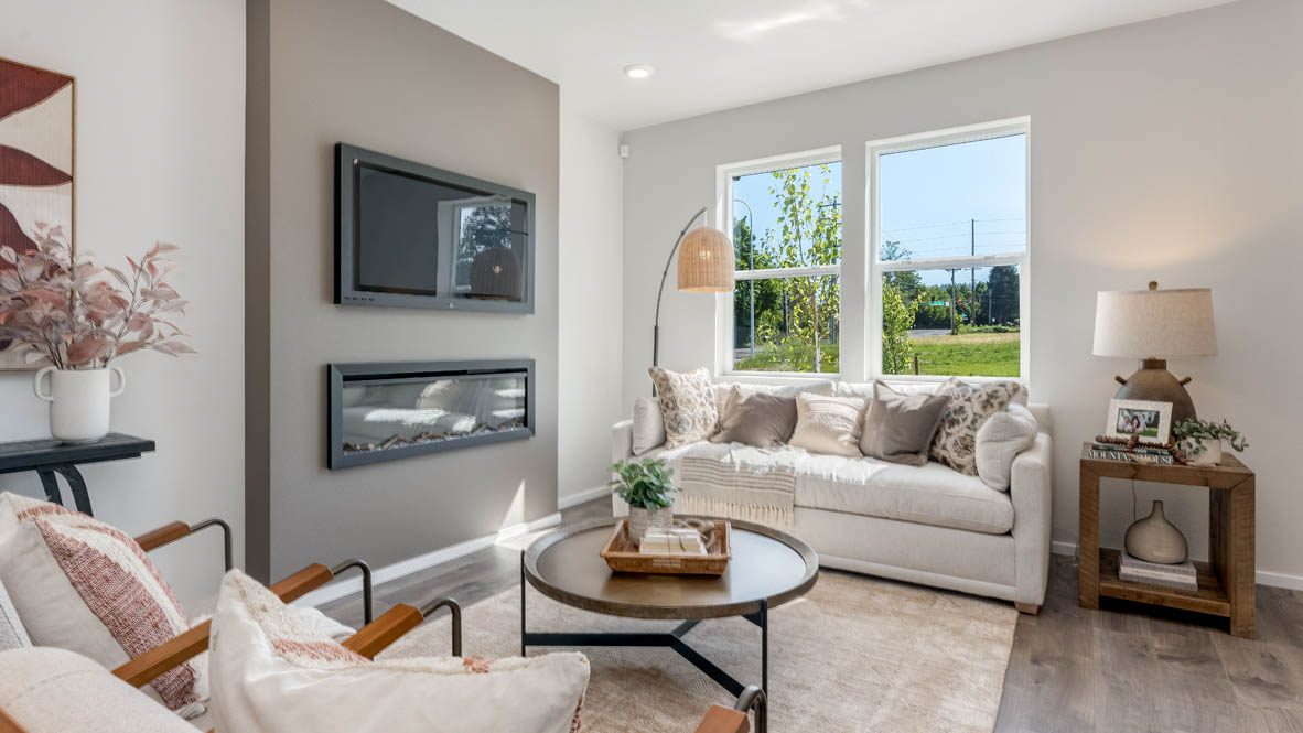 Terrace at Pleasant Valley Kitchen with an island, shaker style cabinets, solid surface countertops, stainless steel appliances