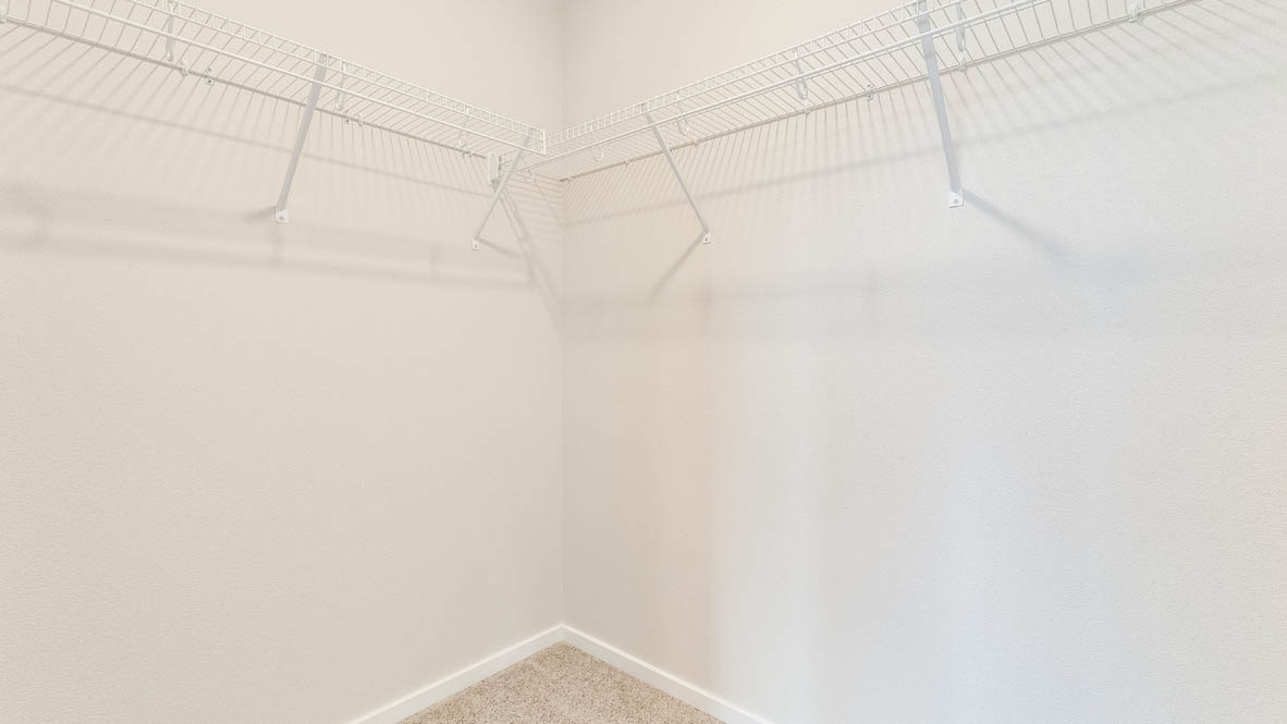 Terrace at Pleasant Valley walk in closet with white wire shelving