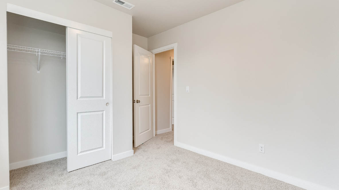 Butler Creek Crossing bedroom with a closet, carpet, and white walls
