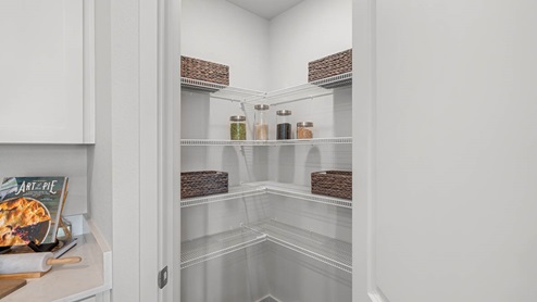 Addysen Park pantry with white wire storage shelving