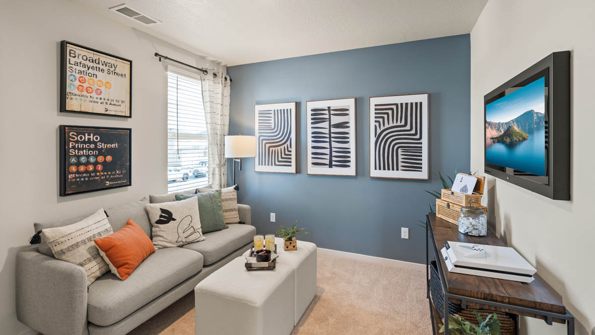 Addysen Park bedroom set up as a loft with futon