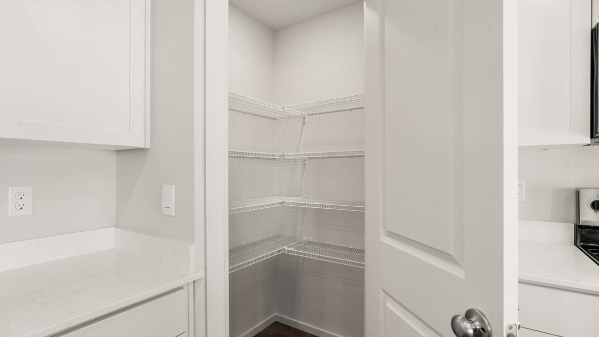 Addysen park pantry with white shelves