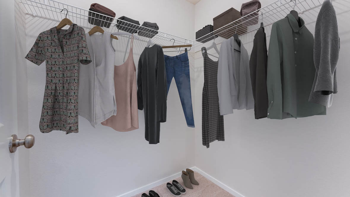Avery Terrace walk in closet virtual staging mock photo
