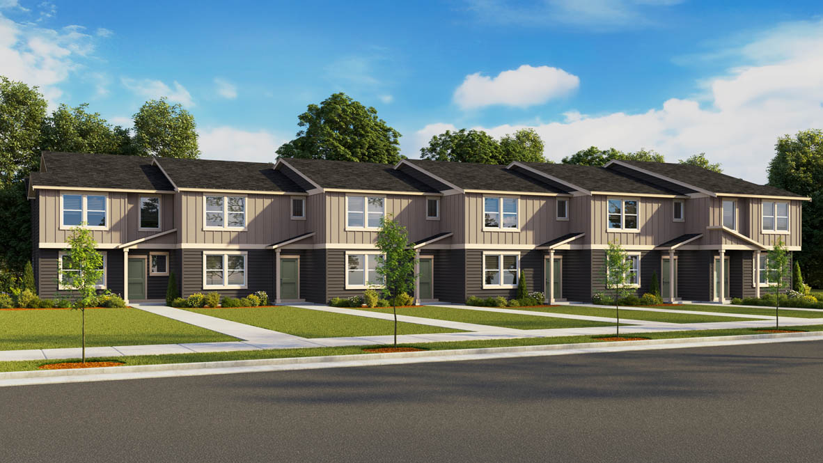 Thunder Ridge Townhome Rendering 6 Plex Forest MA25 Woodbridge MA10 Elevation B