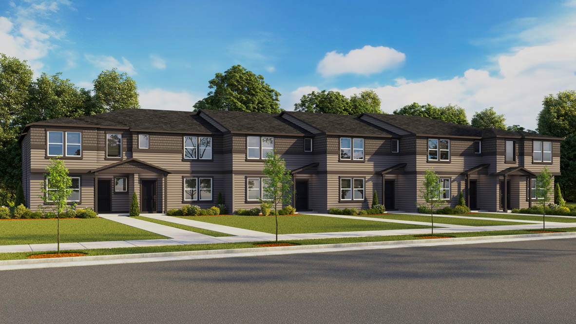 Thunder Ridge Townhome Rendering 6 Plex Forest MA25 Woodbridge MA10 Elevation A