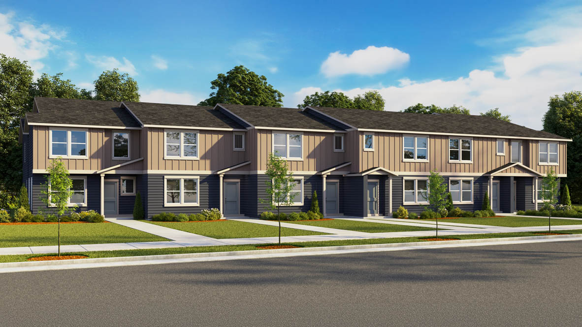 Thunder Ridge Townhome Rendering 6 Plex Forest MA25 Woodbridge MA10 Elevation B