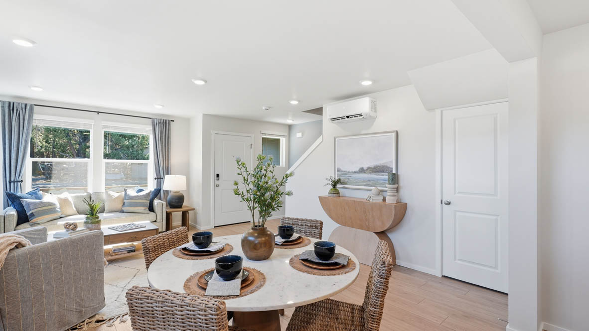 Thunder Ridge dining room set for four next to great room