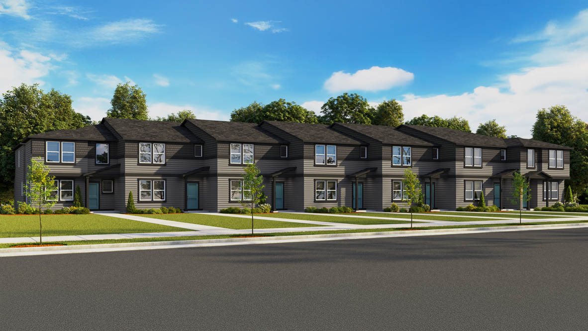 Thunder Ridge Townhome Rendering 7 Plex Forest MA25 Woodbridge MA10 Elevation A