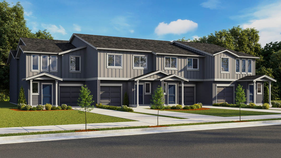 Thunder Ridge 4 Plex Exterior Rendering Glacier MF25 Pepperwood MF15 Elevation B