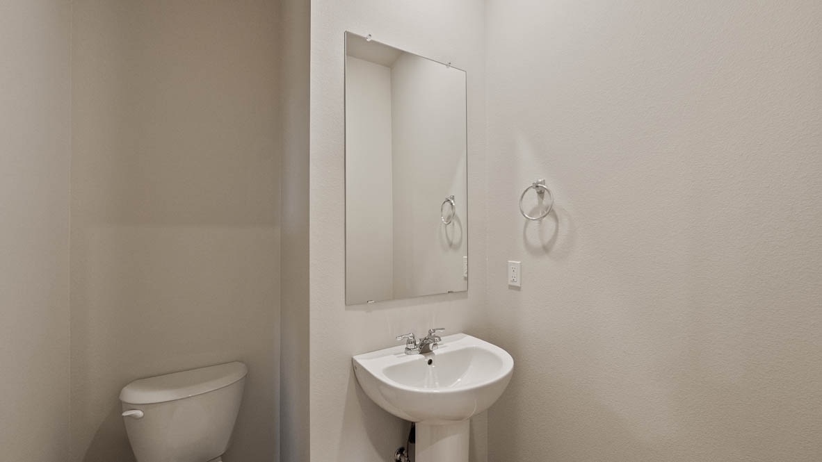 Ponderosa powder room with pedestal sink