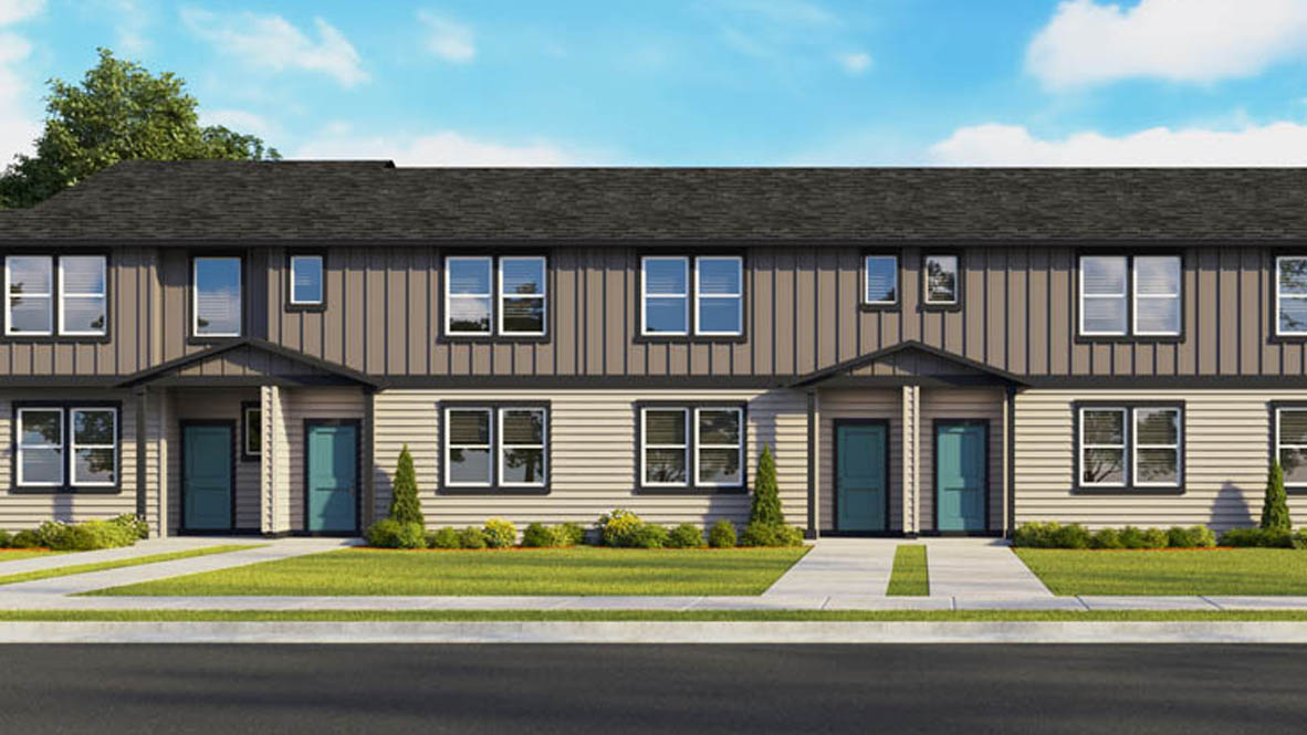 Ponderosa Woodbridge MA10 exterior rendering 6 plex elevation B