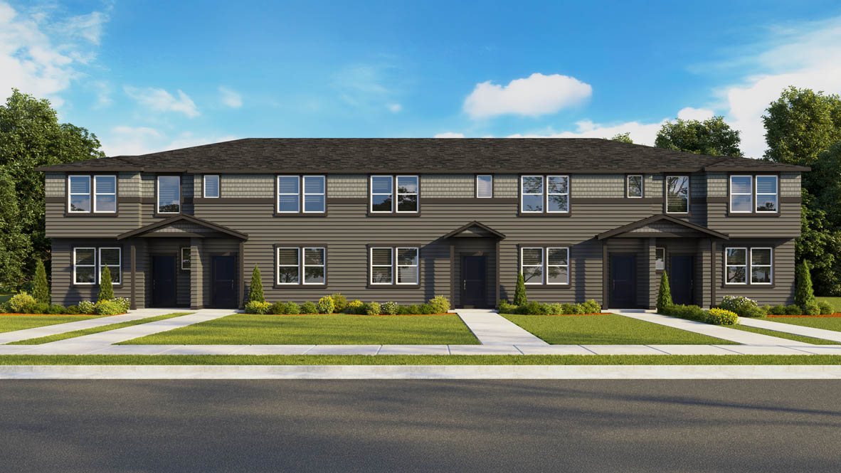 Ponderosa Woodbridge MA10 exterior rendering 5 plex elevation A