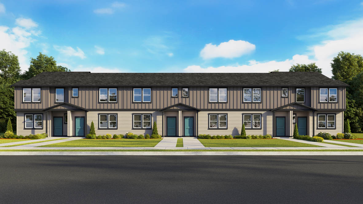 Ponderosa Woodbridge MA10 exterior rendering 6 plex elevation B