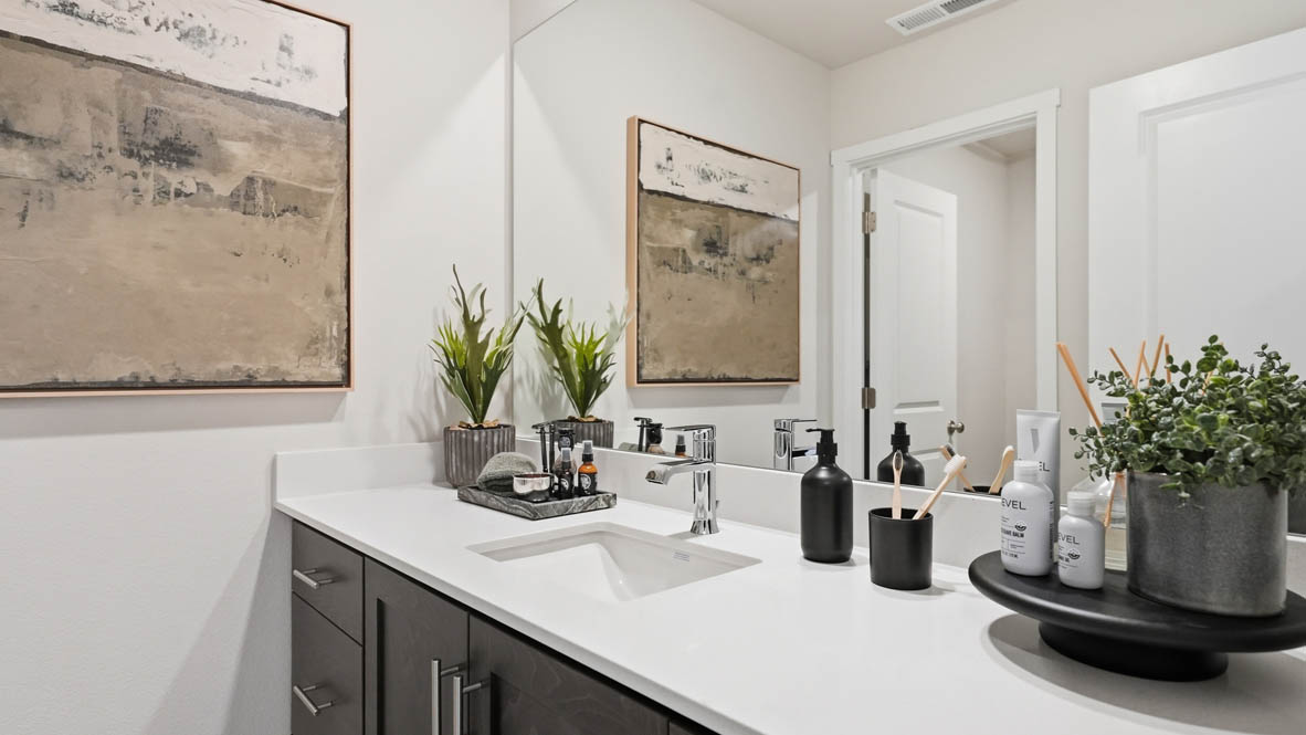Stevens Ranch bathroom with a toilet and shower tub