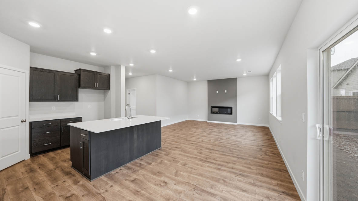 Stevens Ranch Dining with appliances. with white walls, windows