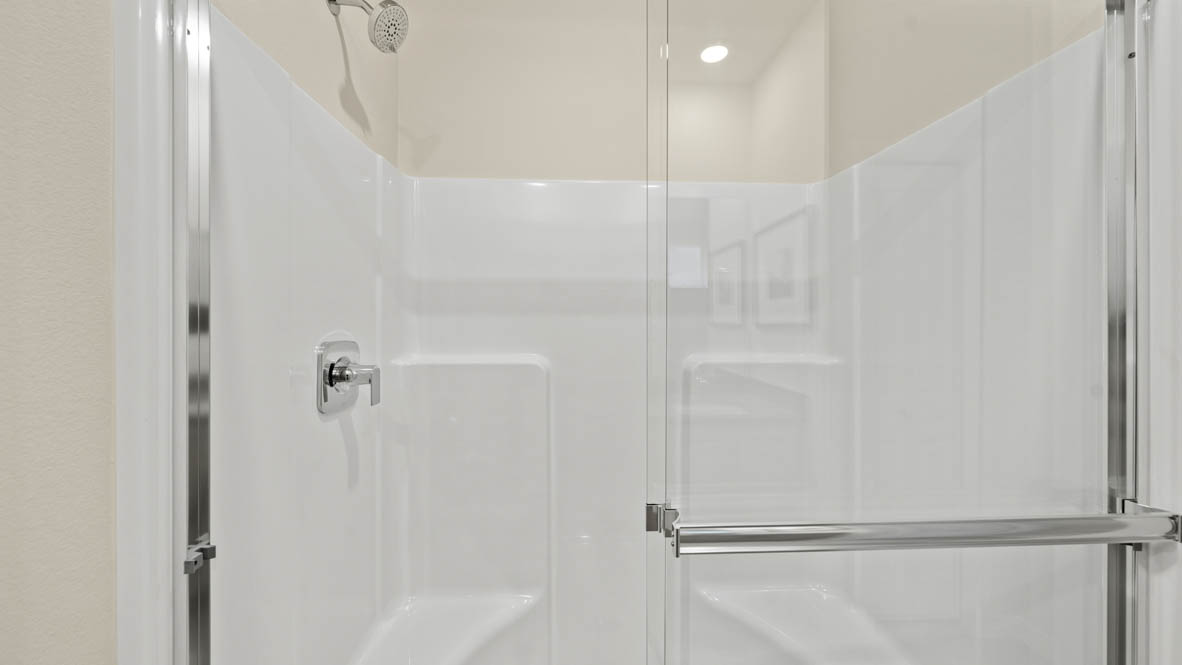 Stevens Ranch primary bathroom with walk in shower