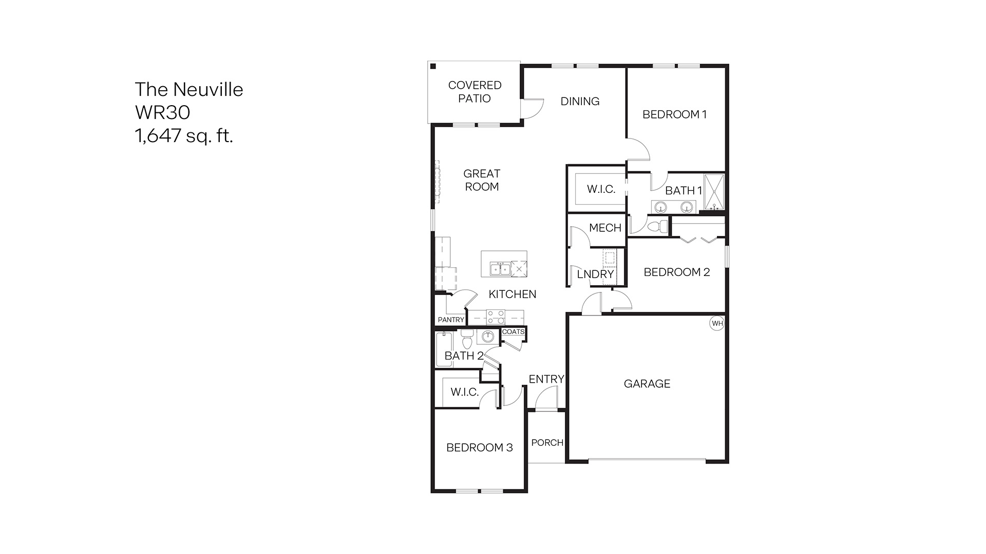 Lowrie Estates floor plan for the Neuville WR30