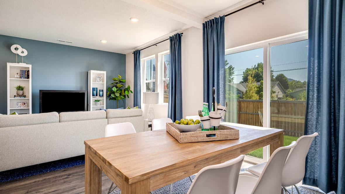 Marcola Meadows Dining room with kitchen and great room in the back