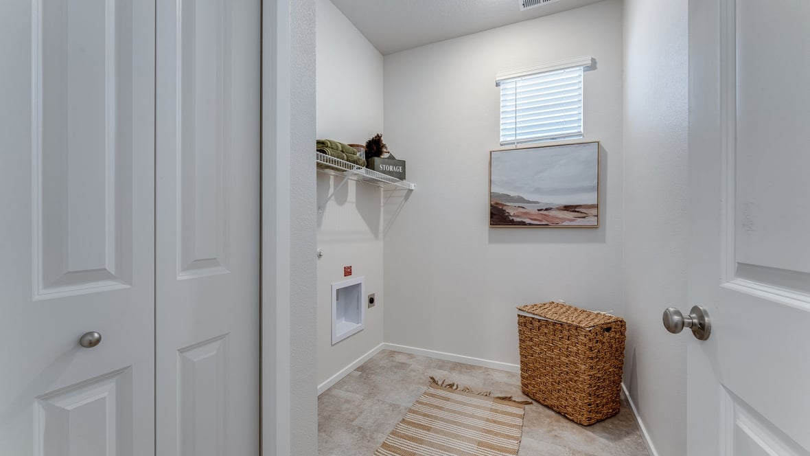Marcola Meadows Laundry room with shelf
