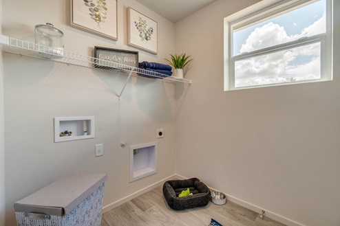 Marcola Meadows Laundry room with shelf