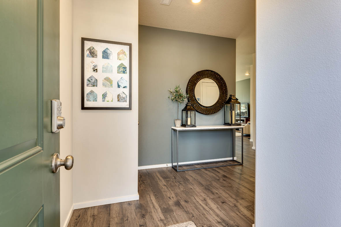 Marcola Meadows Green door open to the entryway