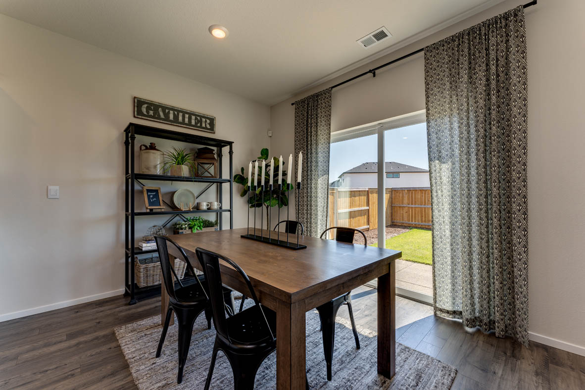 Marcola Meadows Dining room with patio to the yard