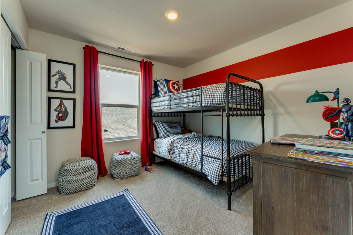Marcola Meadows superman theme bulk bed bedroom with window