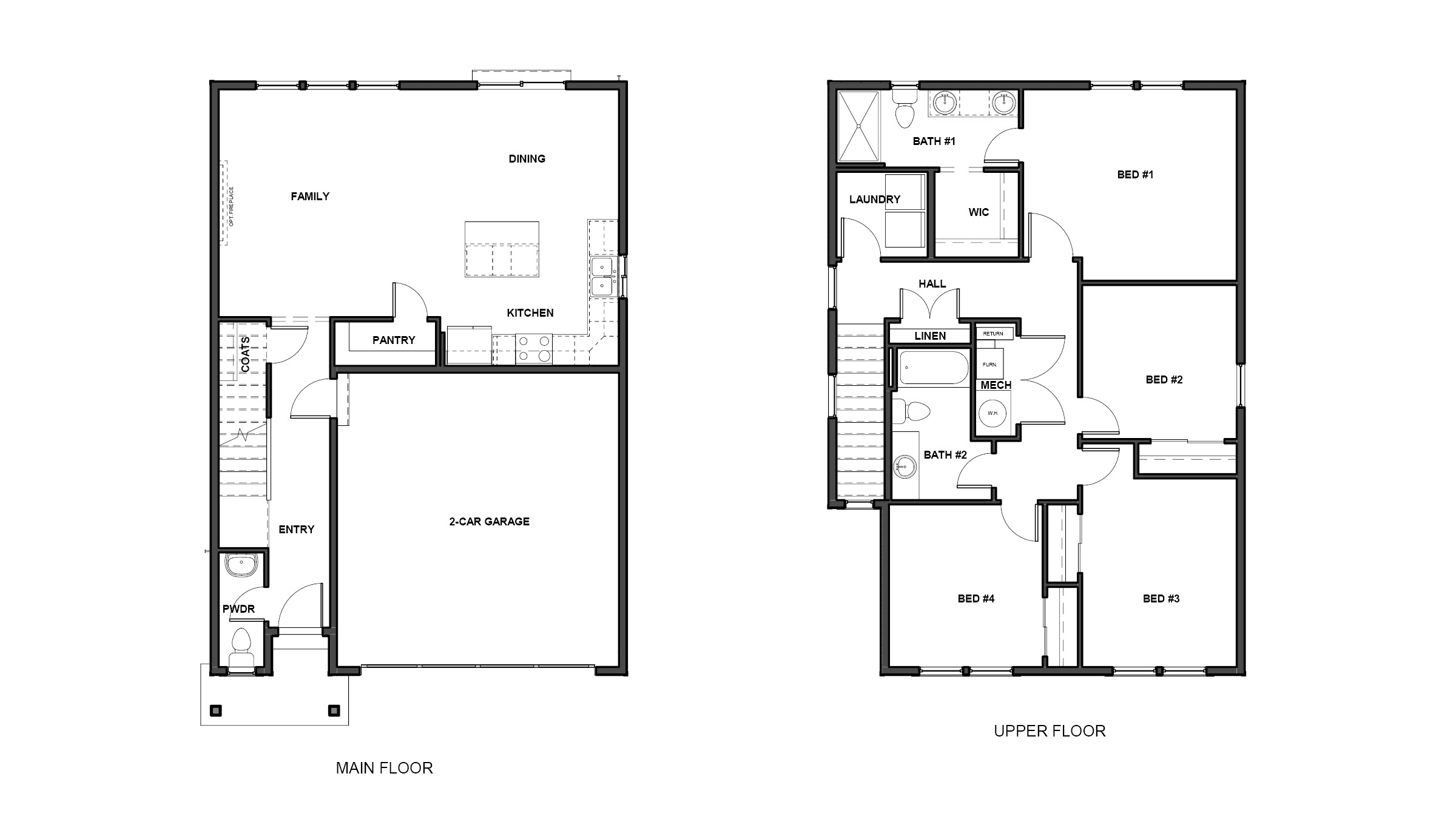 Black and white floor plan graphics