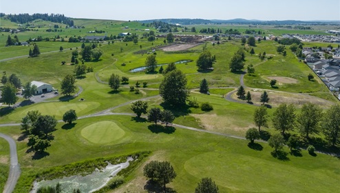 Aerial of nearby golf course
