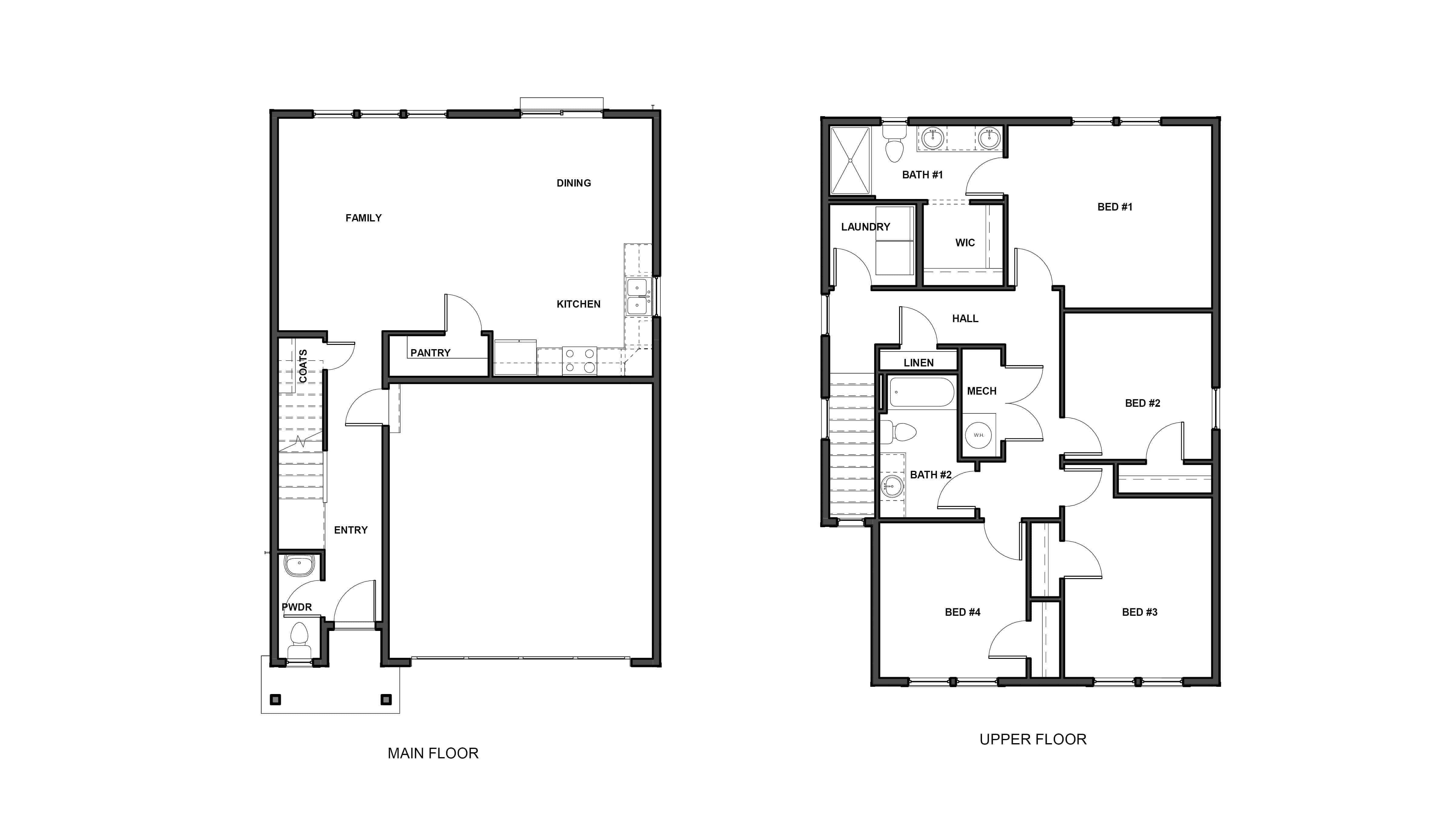 Black and white floor plan graphics