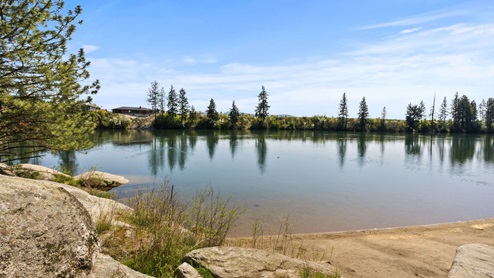 A view of the Spokane River from a nearby hiking trail.