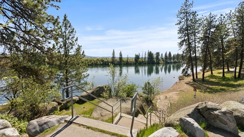 A view of the Spokane River from a nearby hiking trail.