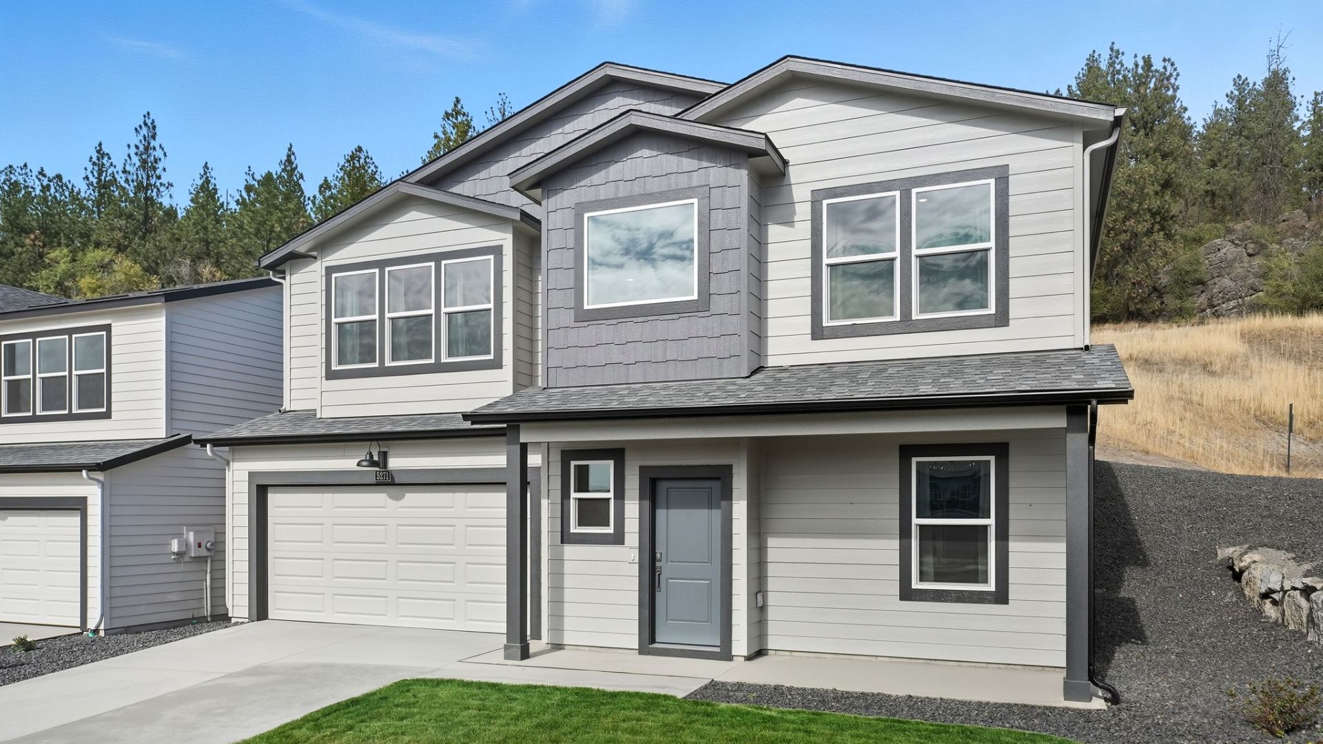 A photo of the exterior of the Sekani West model home