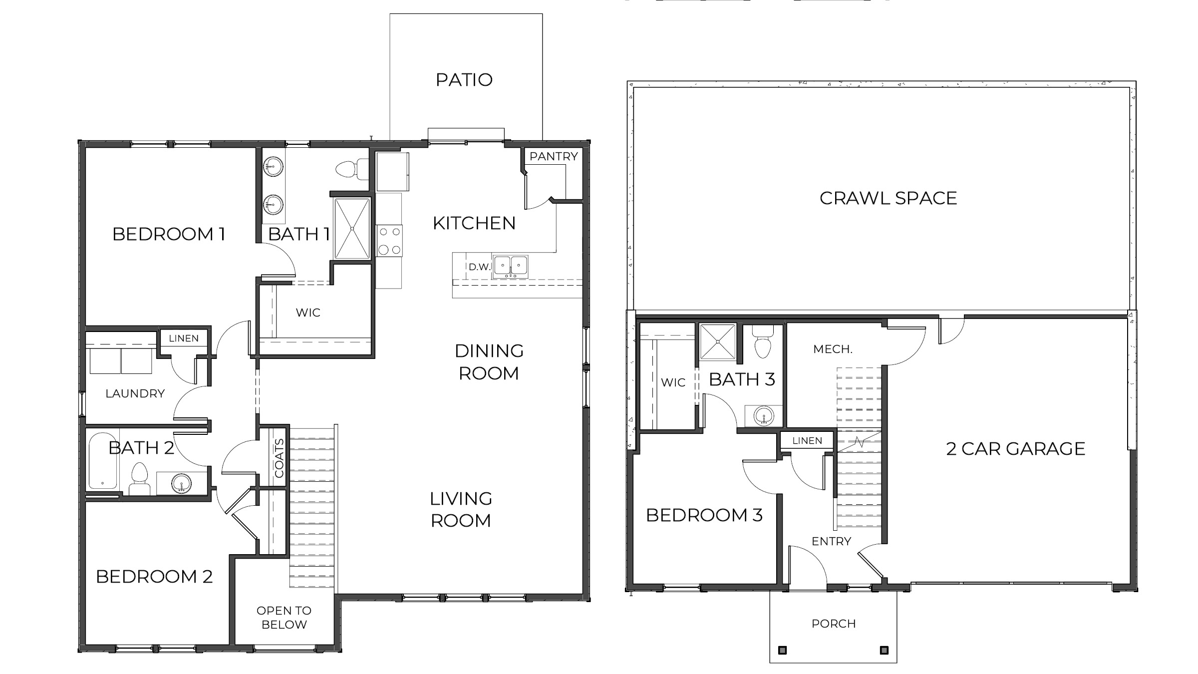 Black and white floor plan graphic