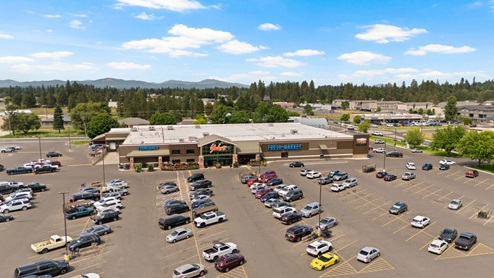 An aerial view of Yoke's, a nearby grocery store to the Dalton Creek community