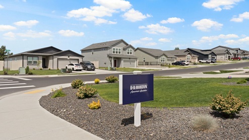 A street view of the Dalton Creek new home community.