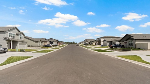 A street view of the Dalton Creek new home community.