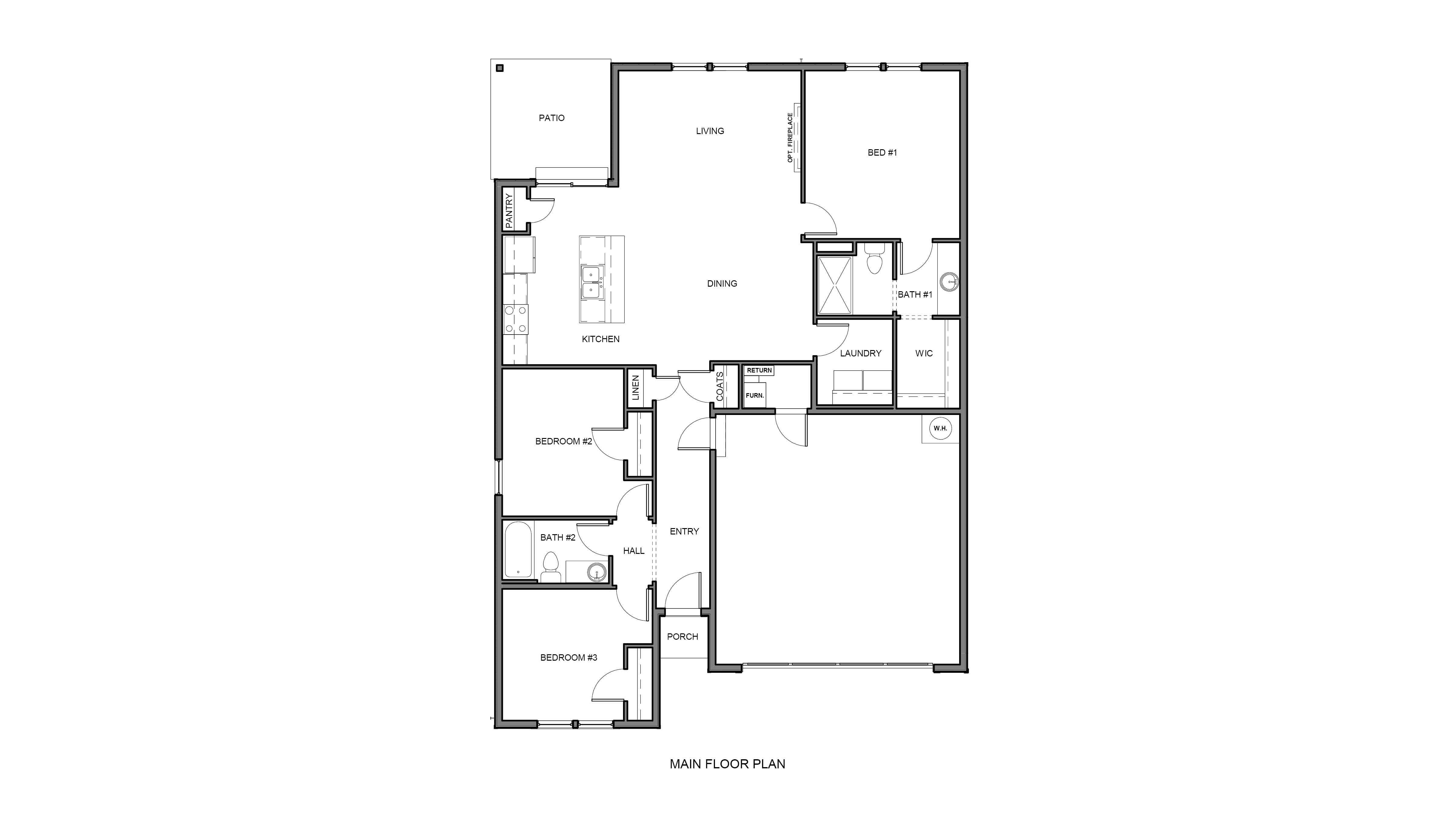 Black and White Kerry Floorplan Graphic