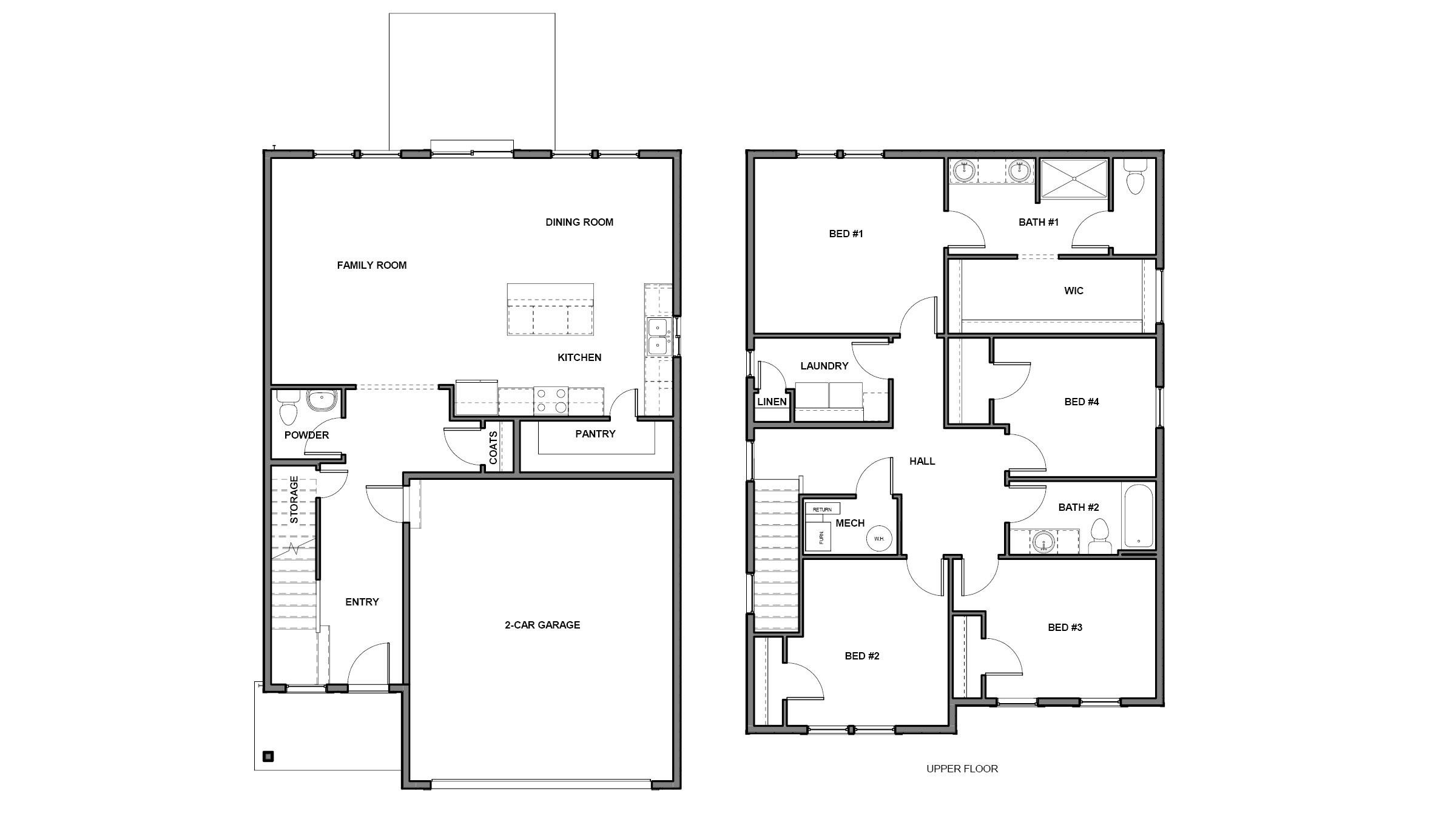 Black and white floor plan graphics
