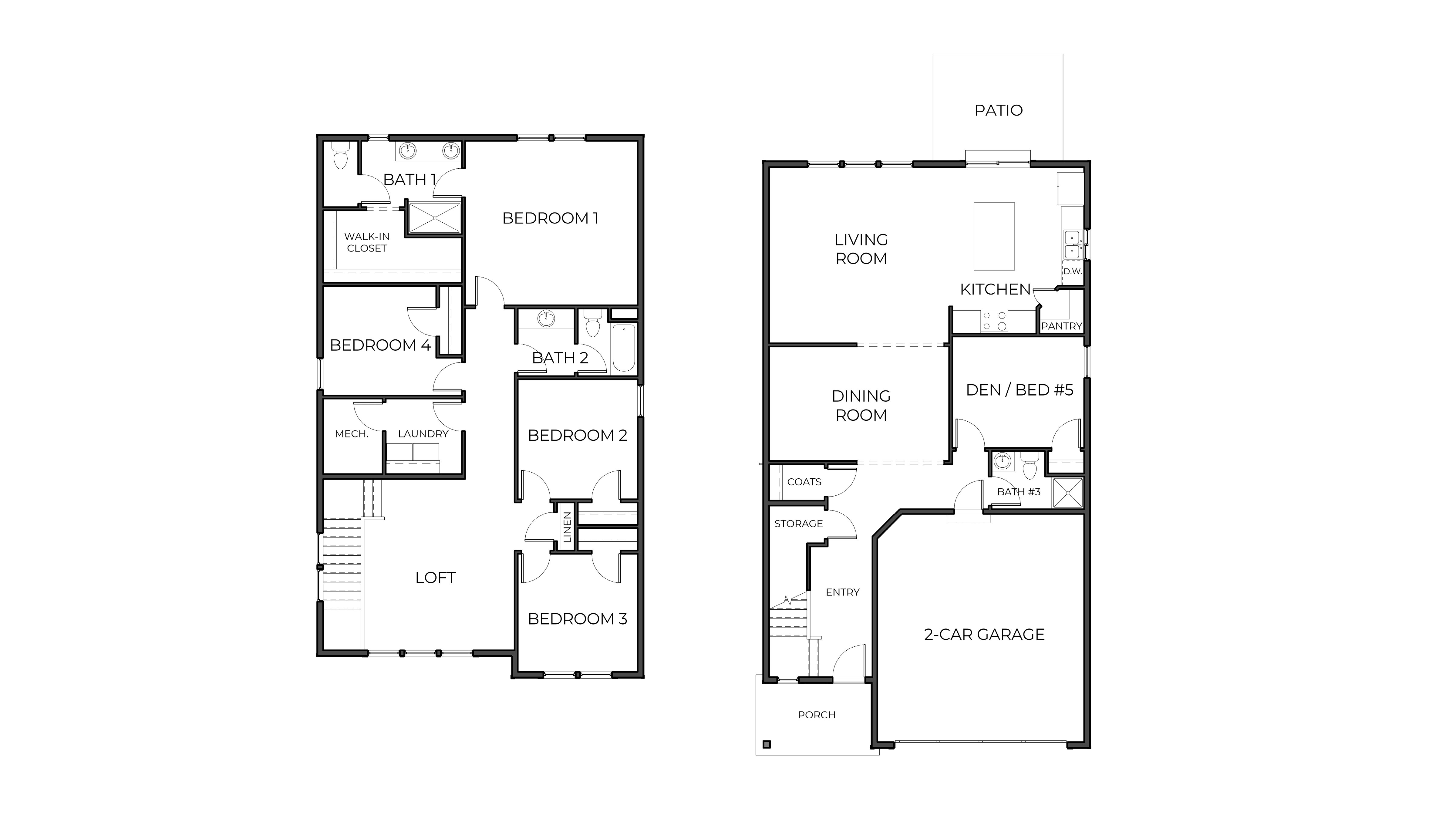 Black and white floor plan graphics