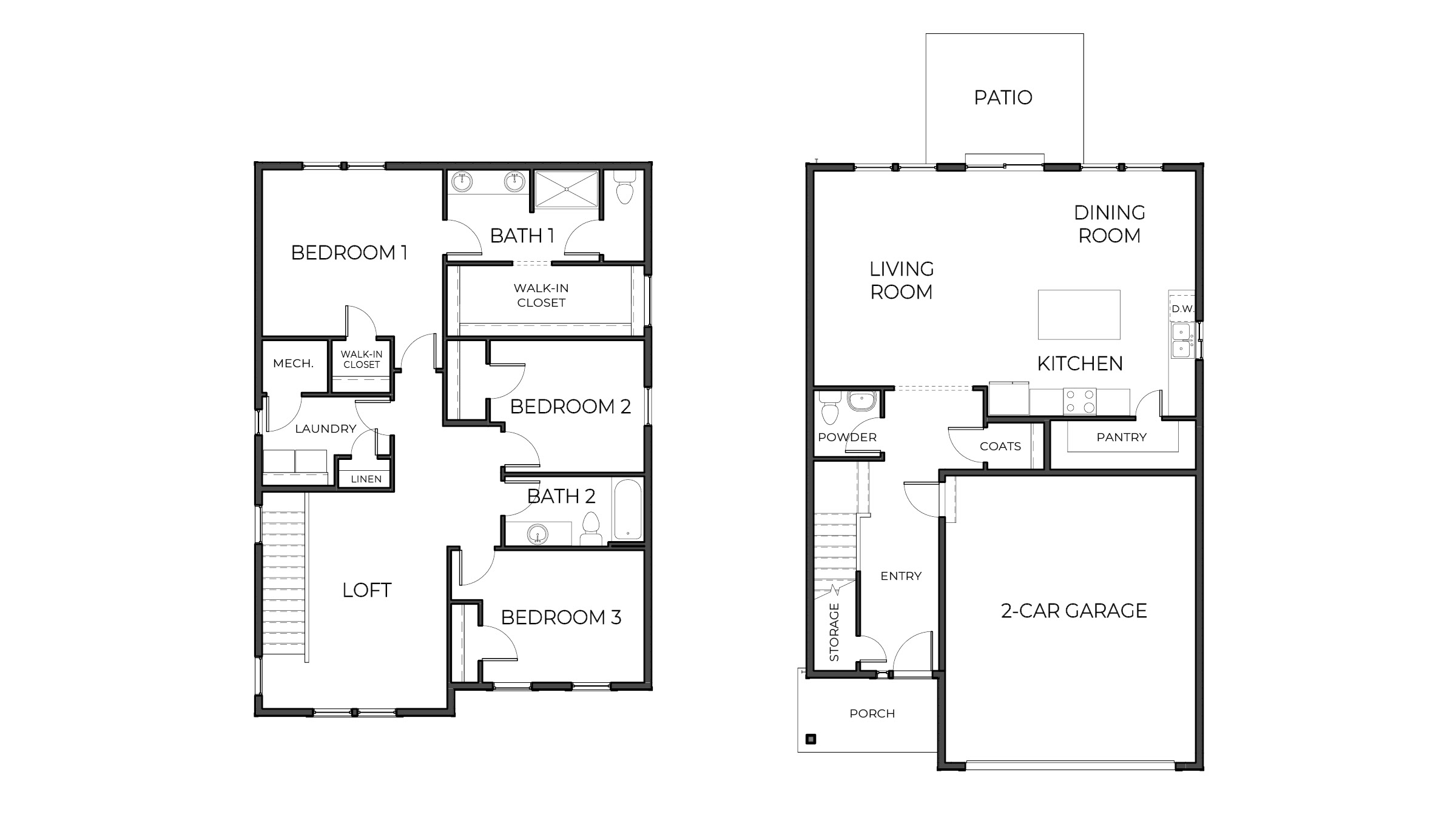 Black and white floor plan graphic