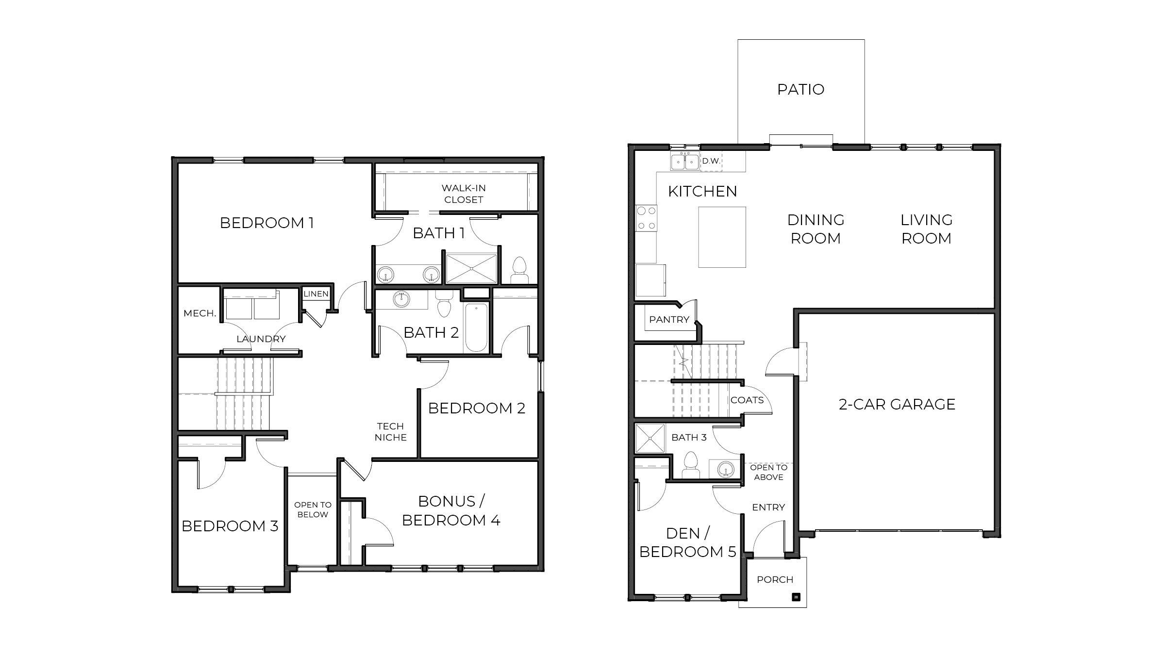 Black and white floor plan graphic