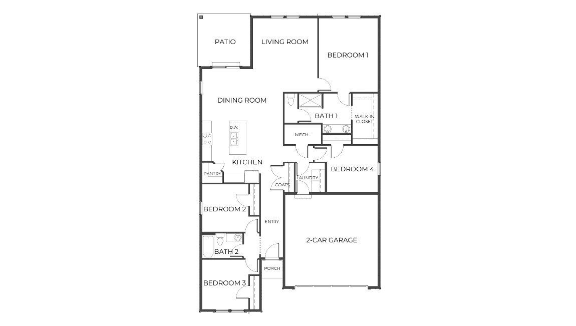 Black and white floor plan graphic