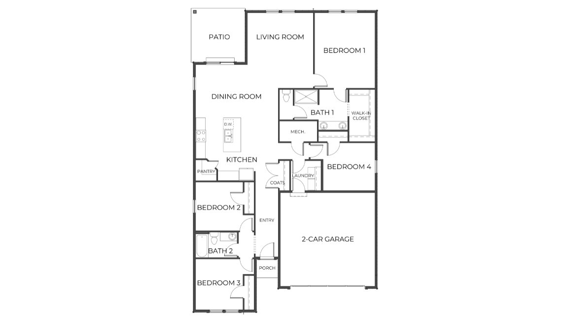 Black and white floor plan graphic